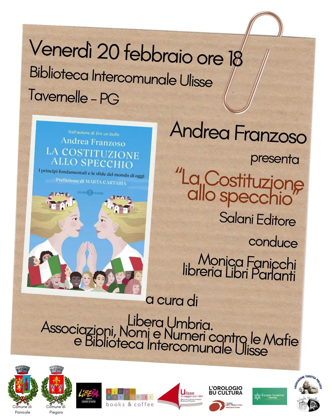 Panicale / Presentazione del libro LA COSTITUZIONE ALLO SPECCHIO di Andrea Franzoso